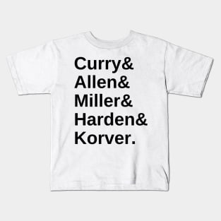 NBA 3 Point Leaders Helvetica List Kids T-Shirt